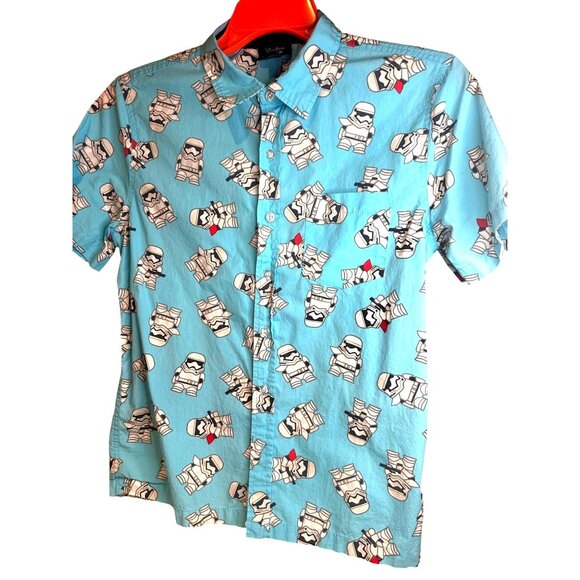 Disney Parks Star Wars Stormtrooper Print Button-Up Shirt S Unisex - Picture 1 of 7